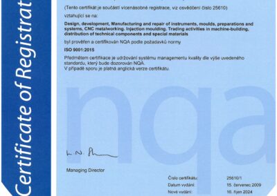 ISO 9001:2015 CZ - Vrbno p. P.